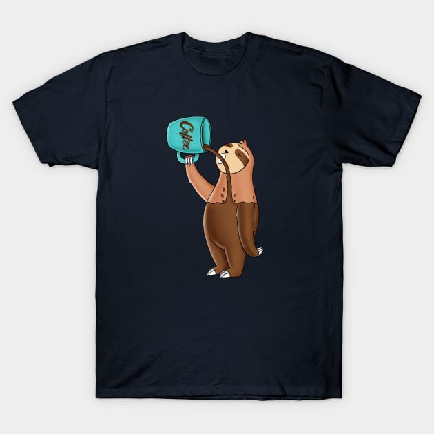 Coffee Sloth T-Shirt by coffeeman